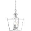 JONATHAN Y JYL7560B Camden 10″ 3-Light Iron Classic Midcentury Pendant Lantern Rustic Transitional Dining Room Living Room Kitchen Foyer Bedroom Hallway, Chrome(Chrome)