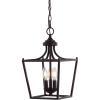 JONATHAN Y JYL7560B Camden 10″ 3-Light Iron Classic Midcentury Pendant Lantern Rustic Transitional Dining Room Living Room Kitchen Foyer Bedroom Hallway, Chrome(Oil-Rubbed Bronze)