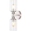 JONATHAN Y JYL7577C Jules Edison 16.5″ Cylinder 2-Light Iron/Seeded Glass Farmhouse Contemporary LED Vanity Rustic Modern Bohemian 2700K 4W Bulbs for Kitchen Bathroom Bedroom Living Room, Nickel(Nickel)