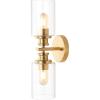 JONATHAN Y JYL7577C Jules Edison 16.5″ Cylinder 2-Light Iron/Seeded Glass Farmhouse Contemporary LED Vanity Rustic Modern Bohemian 2700K 4W Bulbs for Kitchen Bathroom Bedroom Living Room, Nickel(Brass Gold)
