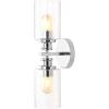 JONATHAN Y JYL7577C Jules Edison 16.5″ Cylinder 2-Light Iron/Seeded Glass Farmhouse Contemporary LED Vanity Rustic Modern Bohemian 2700K 4W Bulbs for Kitchen Bathroom Bedroom Living Room, Nickel(Chrome)