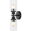 JONATHAN Y JYL7577C Jules Edison 16.5″ Cylinder 2-Light Iron/Seeded Glass Farmhouse Contemporary LED Vanity Rustic Modern Bohemian 2700K 4W Bulbs for Kitchen Bathroom Bedroom Living Room, Nickel(Black)
