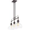 JONATHAN Y JYL7589A Marlowe 32.5″ 3-Light Farmhouse Industrial Iron/Glass Linear LED Pendant Rustic,Minimalist,Vintage Bedroom Living Room,Oil Rubbed Bronze/Clear