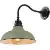 JONATHAN Y JYL7613I Aurora 12.25″ 1-Light Farmhouse Industrial Indoor/Outdoor Iron LED Gooseneck Arm Outdoor Sconce for Entryway Lobby Kitchen Bathroom Bedroom Living Room Hallway, Matte Olive Green(Matte Olive Green/Black)
