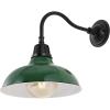 JONATHAN Y JYL7613I Aurora 12.25″ 1-Light Farmhouse Industrial Indoor/Outdoor Iron LED Gooseneck Arm Outdoor Sconce for Entryway Lobby Kitchen Bathroom Bedroom Living Room Hallway, Matte Olive Green(Green/Black)