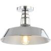 JONATHAN Y JYL7617D Camila 14″ 1-Light Classic Industrial Indoor/Outdoor Iron LED Semi Flush Mount Mid-Century, Rustic 2700K Cozy Warm Light Kitchen Hallway Bathroom Stairwell, Gray/White(Chrome)