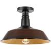 JONATHAN Y JYL7617D Camila 14″ 1-Light Classic Industrial Indoor/Outdoor Iron LED Semi Flush Mount Mid-Century, Rustic 2700K Cozy Warm Light Kitchen Hallway Bathroom Stairwell, Gray/White(Oil Rubbed Bronze/Black)
