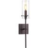 JONATHAN Y JYL7805A Cato 4.5″ 1-Light Bohemian Farmhouse Iron/Glass LED Sconce Modern Contemporary 2700K 40W Bulb Entryway Lobby Kitchen Bathroom Bedroom Living Room, Oil Rubbed Bronze/Clear(Oil-Rubbed Bronze)
