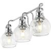 JONATHAN Y JYL7906A Shirley 36.25″ 5-Light Metal/Seeded Glass Vanity Light Contemporary, Transitional, Living Room, Dining Room, Bedroom, Bathroom, Chrome(3 Light)