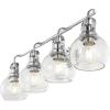 JONATHAN Y JYL7906A Shirley 36.25″ 5-Light Metal/Seeded Glass Vanity Light Contemporary, Transitional, Living Room, Dining Room, Bedroom, Bathroom, Chrome(4 Light)