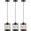 JONATHAN Y JYL7909B-SET3 Marelle 6.5″ 1-Light Farmhouse Industrial Iron Filigree Caged Jar LED Pendant, Oil Rubbed Bronze (Set of 3) for Kitchen Island, Dining Table, and Office Desk(Oil-Rubbed Bronze)