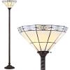 JONATHAN Y JYL8005A Moore Tiffany-Style 68.57″ Torchiere LED Floor Lamp, Tiffany, Traditional, Art Nouveau Style, Office, Living Room, Family Room, Dining Room, Bedroom, Hallway, Foyer, Bronze