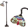 JONATHAN Y JYL8010A Dragonfly Tiffany-Style 60″ Arched LED Floor Lamp, Traditional, Elegant for Office, Living Room, Family, Dining, Bedroom, Hallway, Foyer, Bronze