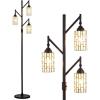 JONATHAN Y JYL8012A Tiffany-Style 71″ Multi-Light Metal Rotary LED Floor Lamp, Traditional, 3 Lights for Home, Bedroom, Dining Room, Dorm Room, Bronze