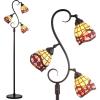 JONATHAN Y JYL8013A Walker Tiffany-Style 70.5″ Multi-Light LED Floor Lamp, Tiffany, Traditional, Elegant, Office, Living Room, Family Room, Dining Room, Bedroom, Hallway, Foyer, Bronze