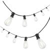 JONATHAN Y JYL8704B 10-Light Indoor/Outdoor 10 ft. Rustic Industrial LED ST38 Clear Bulb String Lights for Patio, Porch, Backyard, Café, White(Black – LED)
