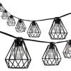 JONATHAN Y JYL8705A Indoor Outdoor Contemporary Transitional Incandescent G40 Diamond Cage String Lights Garden Patio Backyard Porch Balcony, 10 ft. 10-Light, Black(Black)