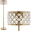 JONATHAN Y JYL9000A Elizabeth 60″ Crystal/Metal LED Floor Lamp, Contemporary, Transitional, Elegant, Geometric, Office, Living Room, Family Room, Dining Room, Bedroom, Hallway, Foyer, Brass Gold/Clear(Brass Gold)