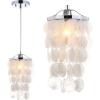 JONATHAN Y JYL9002A Cayla 7″ Seashell LED Chandelier Pendant Contemporary,Transitional Dimmable, Adjustable, for Dining Room, Living Room, Kitchen, White/Chrome