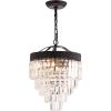 JONATHAN Y JYL9006B Wyatt 12″ 2-Light Crystal LED Chandelier Contemporary,Classic,Traditional Dimmable, Adjustable, for Foyer, Closet, Dining Room, Kitchen, Bronze/Clear(Black)