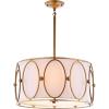 JONATHAN Y JYL9008A Violetta 3-Light 19″ Metal LED Pendant, Contemporary, Modern, Transitional, Office, Living Room, Family Room, Dining Room, Kitchen, Bedroom, Bathroom, Hallway, Foyer, Gold/White(Gold)