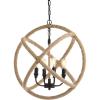 JONATHAN Y JYL9041A Soka 4-Light 20″ Adjustable Globe Metal/Rope LED Pendant, Farmhouse, Coastal, Bohemian, Cottage, Industrial, Rustic, Transitional, Dining Room, Kitchen, Foyer, Black/Brown