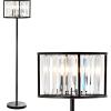 JONATHAN Y JYL9054A Bevin 63″ Metal/Crystal LED Floor Lamp, Glam, Contemporary, Modern, Elegant, Office, Living Room, Family Room, Dining Room, Bedroom, Hallway, Foyer, Oil Rubbed Bronze/Crystal