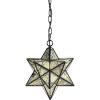 JONATHAN Y JYL9072A Stella 12″ Moravian Star Metal/Mercury Glass LED Pendant Glam Dimmable for Kitchen Hallway Bathroom Stairwell, Oil Rubbed Bronze(Oil-Rubbed Bronze)