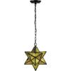 JONATHAN Y JYL9072A Stella 12″ Moravian Star Metal/Mercury Glass LED Pendant Glam Dimmable for Kitchen Hallway Bathroom Stairwell, Oil Rubbed Bronze(Oil Rubbed Bronze/Yellow Mercury Glass)