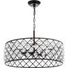 JONATHAN Y JYL9506A Gabrielle Crystal/Metal LED Pendant Glam Contemporary Transitional Dimmable, Adjustable, for Dining, Living Room, Kitchen, Oil Rubbed Bronze, 8″(23″)