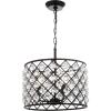 JONATHAN Y JYL9506A Gabrielle Crystal/Metal LED Pendant Glam Contemporary Transitional Dimmable, Adjustable, for Dining, Living Room, Kitchen, Oil Rubbed Bronze, 8″(16″)
