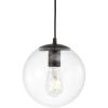 JONATHAN Y JYL9528B Bleecker 7.75″ Metal/Glass Globe LED Pendant, Contemporary, Modern, Minimalist, Ambient, Living Room, Dining Room, Kitchen, Foyer, Hallway, White/Oil Rubbed Bronze(Clear/Oil Rubbed Bronze)
