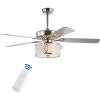 JONATHAN Y JYL9607A 52″ 3-Light Chrome Drum Shade LED Ceiling Fan + Remote, Traditional Farmhouse Rustic Industrial Bohemian Country Cottage Transitional Glam for Home, Kitchen, Living Room(Chrome)