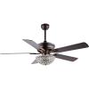 JONATHAN Y JYL9711A Cammy 52″ 3-Light Traditional Transitional Iron LED Ceiling Fan Glam Classic for Bedroom, Dining Room, Living Room, Kitchen, Oil Rubbed Bronze(Oil Rubbed Bronze)