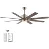 JONATHAN Y JYL9713A Octo 66″ 1-Light Contemporary Industrial Iron/Plastic Mobile-App/Remote-Controlled 6-Speed Ceiling Fan with Integrated LED Light, Black/Dark Brown Wood Finish(Nickel/Gray Wood Finish)