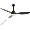 JONATHAN Y JYL9714A Audie 52″ 1-Light Mobile-App/Remote-Controlled, 6-Speed Propeller Integrated LED Ceiling Fan, Coastal, Contemporary, Minimalist for Bedroom, Living Room, Office, Black(Black)