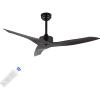 JONATHAN Y JYL9715A Aldrin 50″ Mobile-App/Remote-Controlled, 6-Speed Razor Ceiling Fan, Modern, Contemporary, Minimalist, Industrial, Coastal for Bedroom, Living Room, Office, Black(Dark Brown Wood)