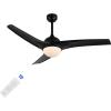 JONATHAN Y JYL9717B Sully 52″ 1-Light Mobile-App/Remote-Controlled, 6-Speed Propeller Integrated LED Ceiling Fan, Contemporary, Industrial, Cottage for Bedroom, Living Room, Office, Gray Wood(Black)