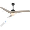 JONATHAN Y JYL9717B Sully 52″ 1-Light Mobile-App/Remote-Controlled, 6-Speed Propeller Integrated LED Ceiling Fan, Contemporary, Industrial, Cottage for Bedroom, Living Room, Office, Gray Wood(Gray Wood)