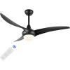 JONATHAN Y JYL9718C Aviator 52″ 1-Light Mobile-App/Remote-Controlled, 6-Speed Retro Swirl Integrated LED Ceiling Fan, Modern, Industrial, Coastal for Bedroom, Living Room, Dark Brown Wood(Black)