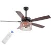 JONATHAN Y JYL9721A Max 52″ 3-Light Mobile-App/Remote-Controlled, LED Ceiling Fan, Bohemian, Industrial, Farmhouse, Modern, Contemporary, Transitional for Bedroom, Living Room, Office, Dark Walnut(Red Cherry)