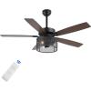 JONATHAN Y JYL9721A Max 52″ 3-Light Mobile-App/Remote-Controlled, LED Ceiling Fan, Bohemian, Industrial, Farmhouse, Modern, Contemporary, Transitional for Bedroom, Living Room, Office, Dark Walnut(Dark Walnut)