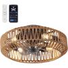 JONATHAN Y JYL9730B Rowan 19.5″ 4-Light Modern Bohemian 6-Speed Metal/Rattan Mobile-App/Remote-Controlled Lantern LED Ceiling Fan, Cream/White for Living Room, Dining Room(Brown/Black)