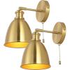 JONATHAN Y JYL9911A-SET2 Hudson 6.5″ 1-Light Farmhouse Bohemian Iron LED Sconce Coastal Transitional 2700K 40W Bulbs Entryway Lobby Kitchen Bathroom Bedroom Living Room Hallway, Brass Gold (Set of 2)(Brass Gold)