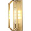 JONATHAN Y JYL9916A Chloe 4.75″ 1-Light Modern Bohemian Iron LED Sconce Contemporary Coastal Entryway Lobby Kitchen Bathroom Bedroom Living Room Hallway, Brass Gold(Brass Gold)