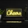 JONATHAN Y NEN1000A Cheers 11.8″ Contemporary Glam Acrylic Box USB Operated LED Neon Light, Yellow Plug in Wall Light for Bedroom Wall Décor, Kids Bedroom, Party Supplier