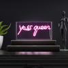 JONATHAN Y NEN1006A Yass Queen 11.8″ Contemporary Glam Acrylic Box USB Operated LED Neon Light, Pink Plug in Wall Light for Bedroom Wall Décor, Kids Bedroom, Party Supplier
