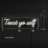 JONATHAN Y NEN1008A Treat Yo Self 20″ Contemporary Glam Acrylic Box USB Operated LED Neon Light, Yellow Plug in Wall Light for Bedroom Wall Décor, Kids Bedroom, Party Supplier