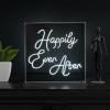 JONATHAN Y NEN1009A Happily Ever After 23.63″ Square Contemporary Glam Acrylic Box USB Operated LED Neon Light, White
