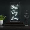 JONATHAN Y NEN1010A Best Day Ever 11.75″ X 23.63″ Contemporary Glam Acrylic Box USB Operated LED Neon Light, White